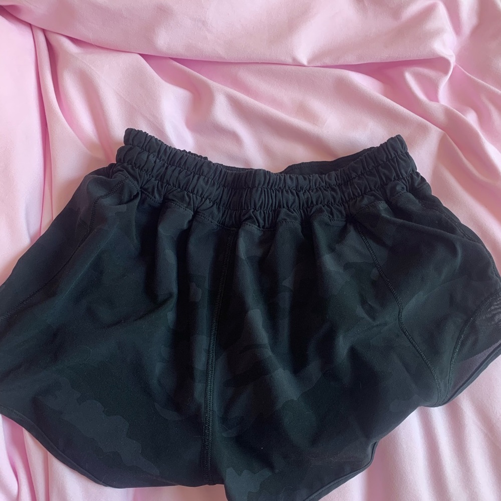 black camo lulu shorts
